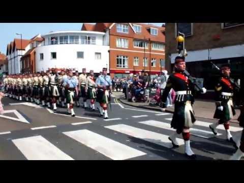 Argyll And Sutherland Highlanders March Through Canterbury