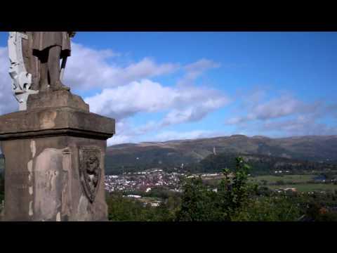 King Robert The Bruce Monument And View To Wallace Monument Stirling Scotland