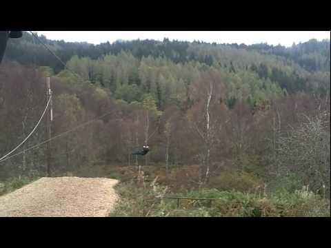 GO Ape Aberfoyle Biggest Zip Line In The UK POV [HD)