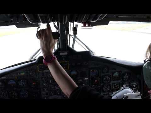 Woman Pilot Takes Off From Benbecula Airport, Twin Otter