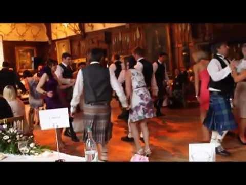 Traditional Ceilidh Dancing At A Scottish Wedding
