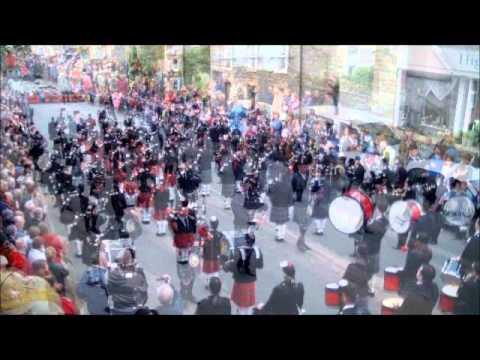 Massed Pipe Bands Parade In Thurso - July 13, 2013