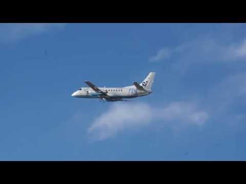 SAAB 340 Turboprop(Flybe) Is Taking Off From Benbecula Airport, Outer Hebrides-Scotland