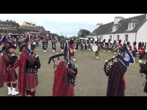 The Pipes & Drums Practice On Stirling Castle Esplanade - Armed Forces Day 2014