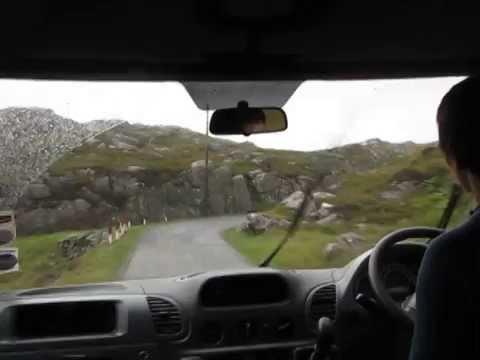 Driving The One Track Road On Isle Of Harris