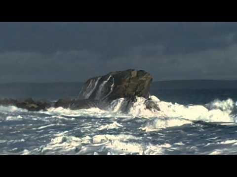 Sea Crashing Over Rocks At Burravoe Yell Shetland