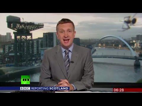 Web Cam? Spider Photobombs BBC Scotland Live Broadcast