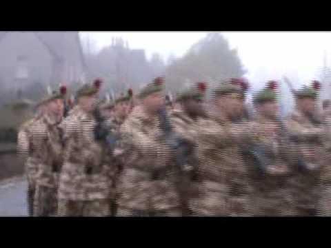 Black Watch Parade Through Aberfeldy, Highland Perthshire