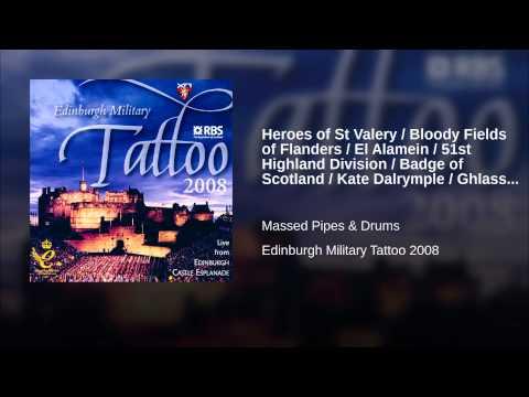 Heroes Of St Valery / Bloody Fields Of Flanders / El Alamein / 51st Highland Division / Badge...